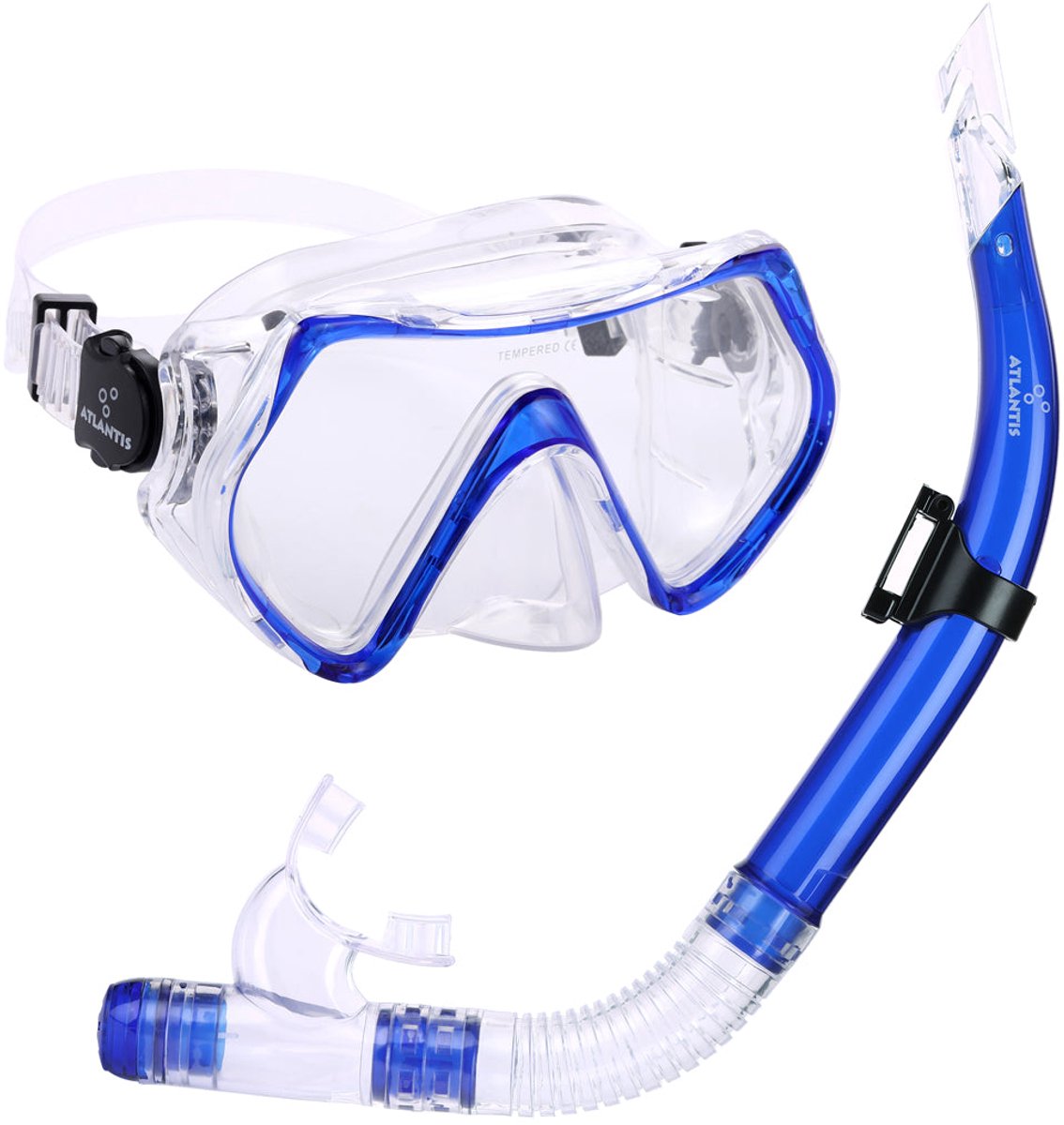 Atlantis hawaï combo - snorkelset - duikbril - snorkel - volwassenen - blauw