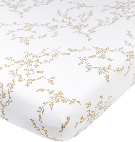 Meyco baby branches hoeslaken junior bed - sand - 70x140 150cm