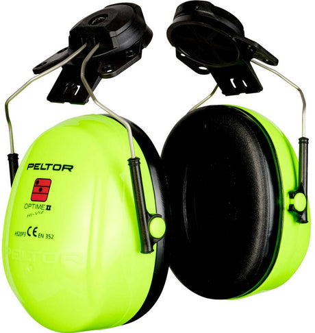 3m peltor h520 optime ii gehoorkap met helmbevestiging p3e - groen - opt2p3eh