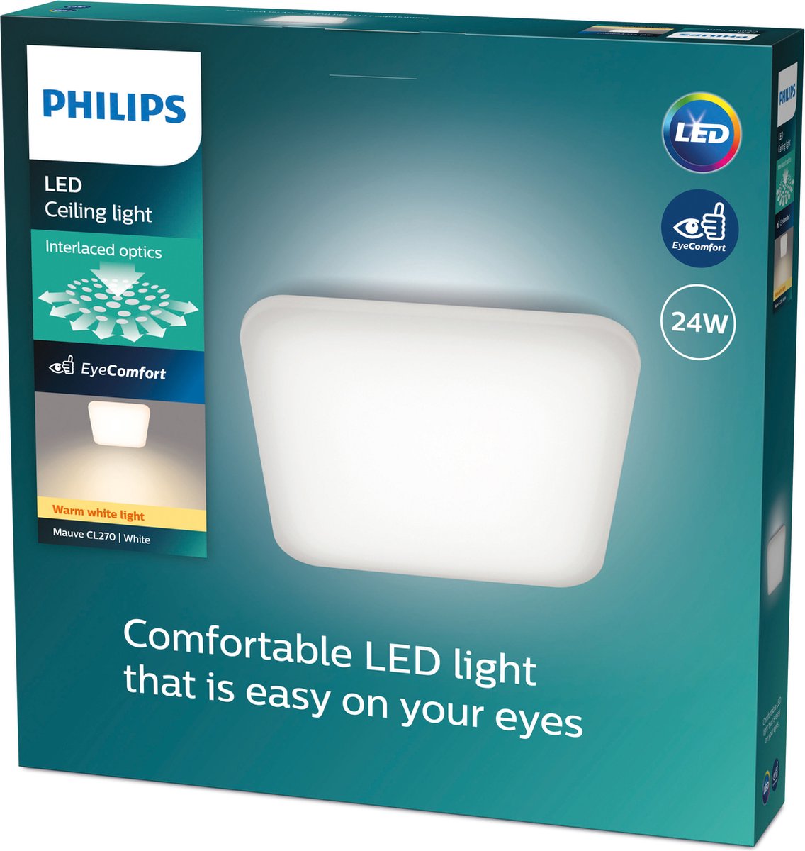 Philips led philips mauve plafondlamp wit 2700k 24w