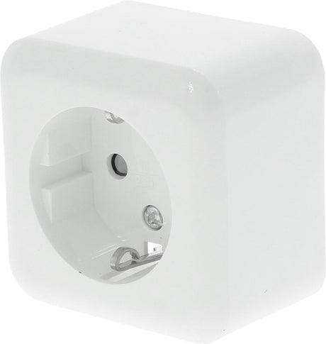 Q-link contactdoos opbouw - 1-voudig - met randaarde - kinderbeveiliging polarwit