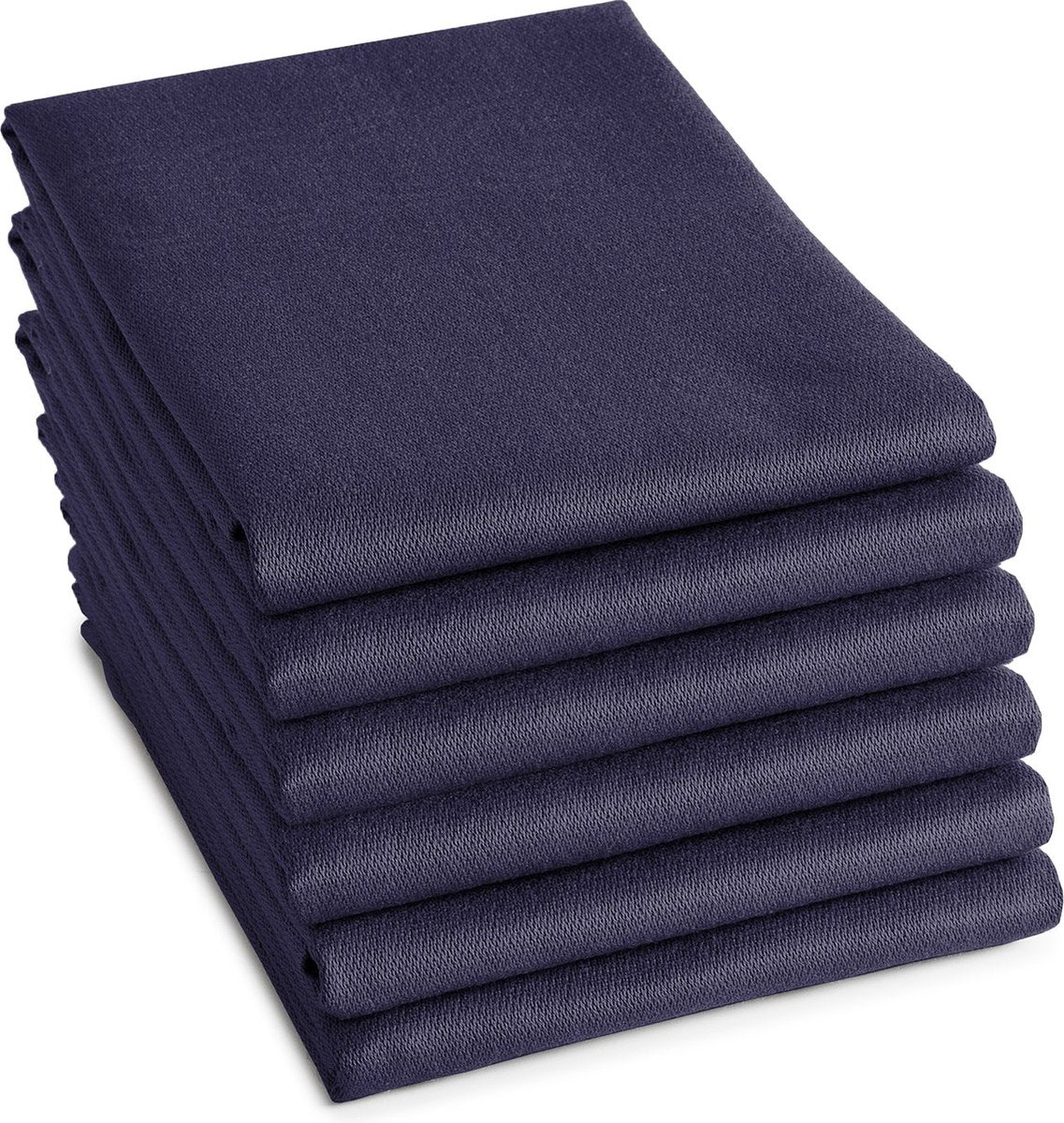 Ddddd - 6x theedoek logo - 60x65 cm - blauw - set van 6 stuks