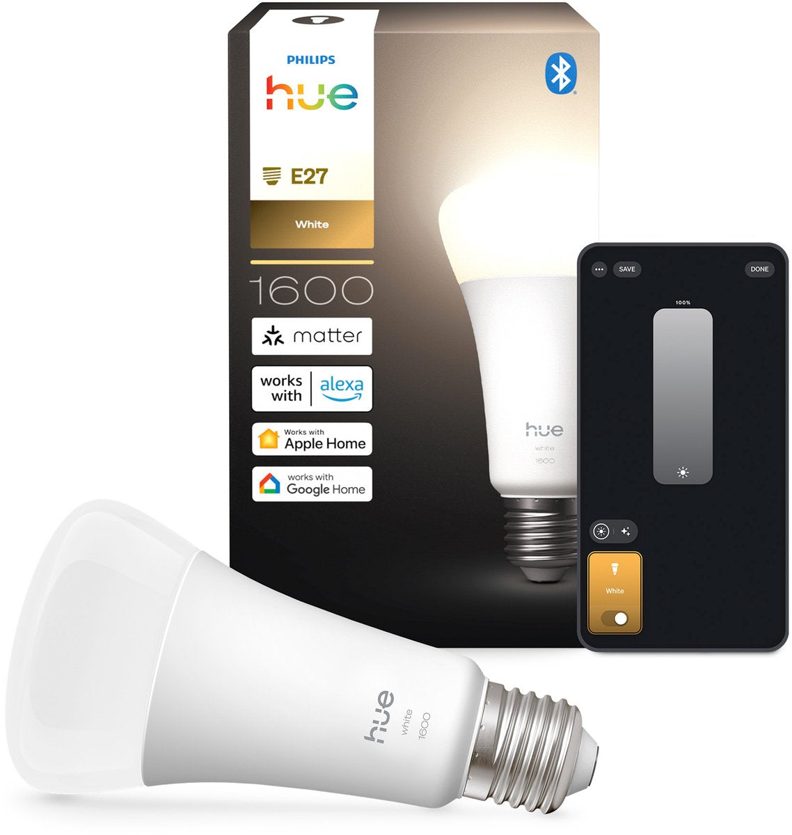 Philips hue slimme led a67 bulb, warm wit licht, e27 fitting