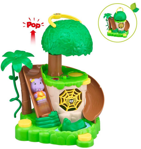 Sophie la girafe klorofil speelset het jungle eiland – interactief speeleiland met lanceerder, valstrik en schommel – inclusief olga van de nijlpaardenfamilie – vanaf 18 maanden