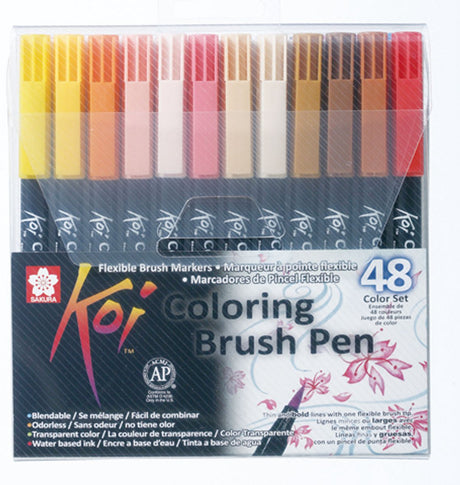 Sakura koi coloring brush pen set | 48 kleuren