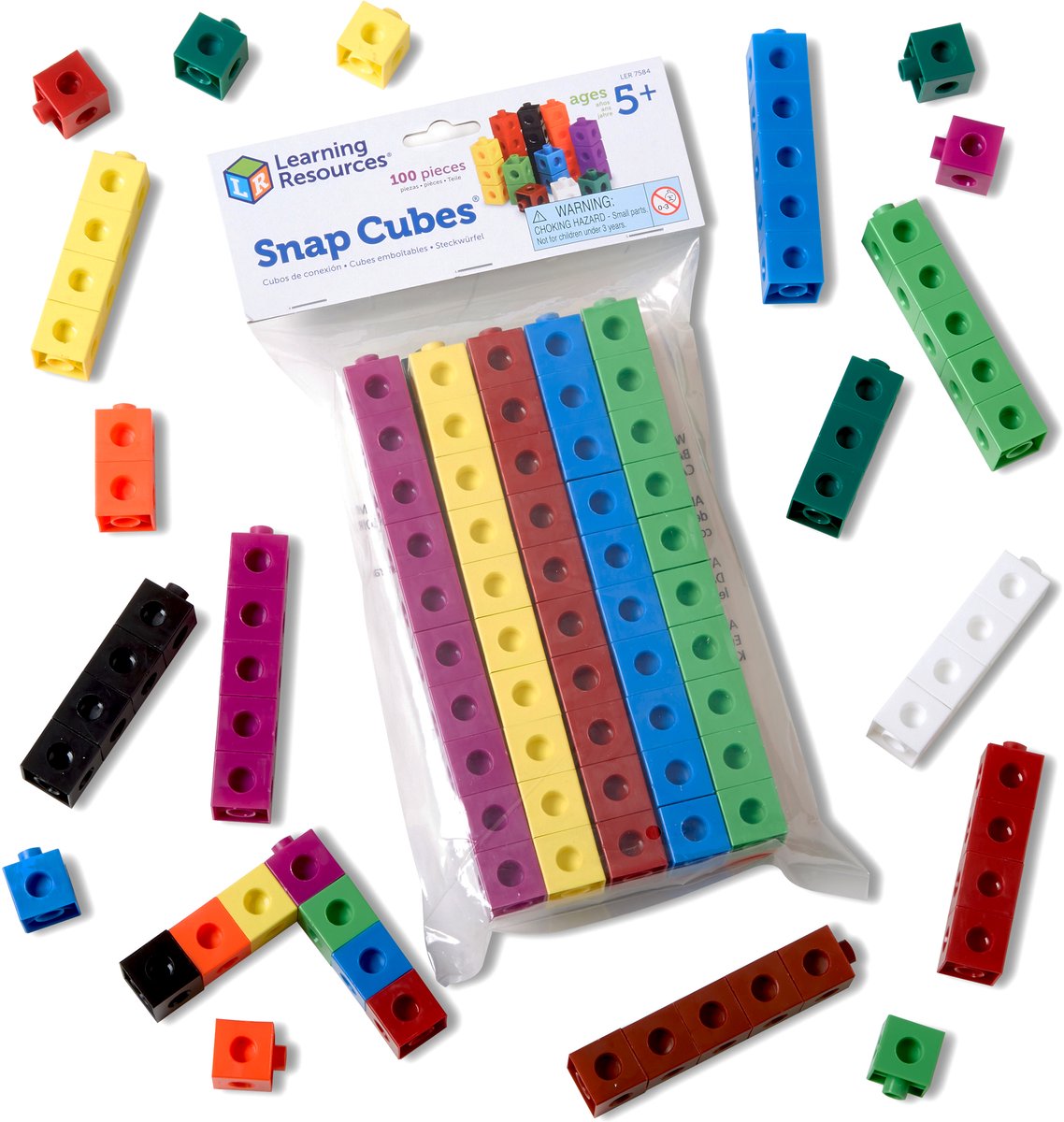 Learning resources bouwblokken snap cubes - set van 100 stuks. - 3+