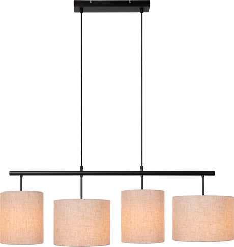 Lucide maya - hanglamp - 4xe27 - beige - japandi