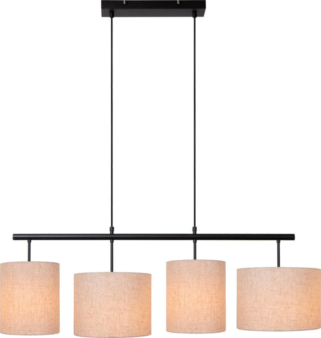 Lucide maya - hanglamp - 4xe27 - beige - japandi