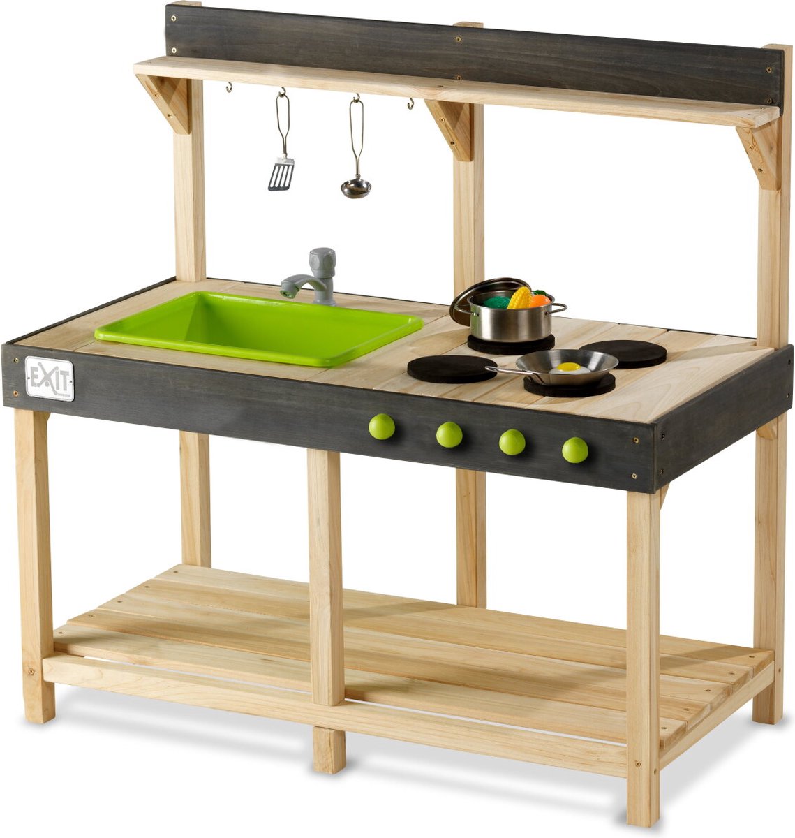 Exit toys exit yummy 100 houten buitenkeuken - modderkeuken - speelkeuken voor buiten - kinderen - fsc hout - naturel