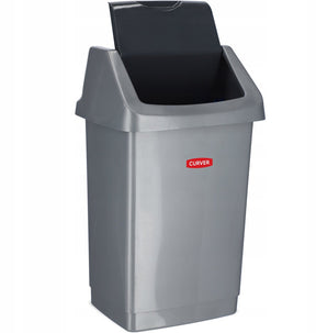Curver click-it multifunctionele afvalemmer, mand van kunststof, zilver, 50 liter