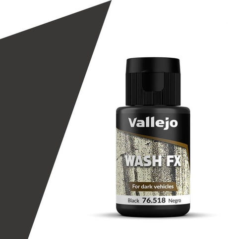 Vallejo hobbyverf - 76518 model wash - zwart - 35ml verf flesje - 35 ml