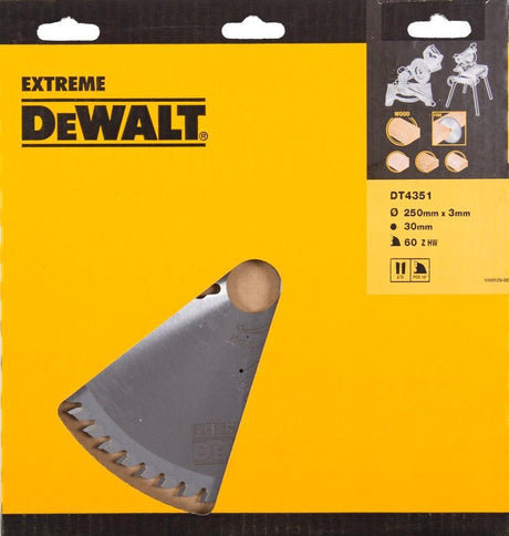 Dewalt extreme serie - houtzagen zaagblad - 250mm - 60 tanden - laser gesneden