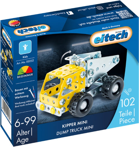 Eitech ® bouwdoos – mini kiepwagen – 102-delig – metalen bouwpakket met gereedschap – constructiespeelgoed – vanaf 6 jaar