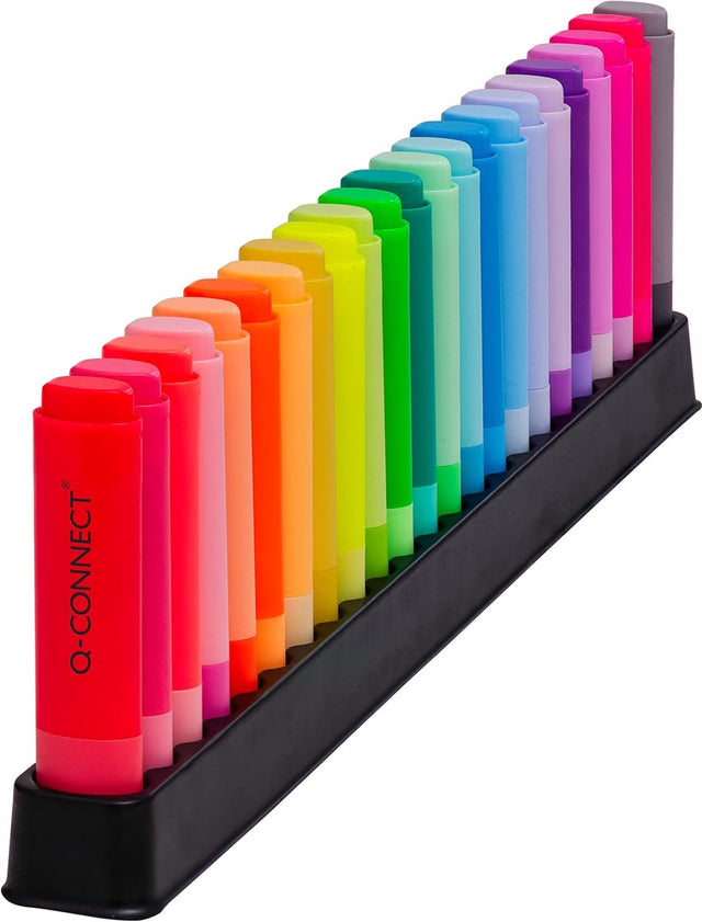 Q-connect markeerstift, , deskset, 23 verschillende kleuren