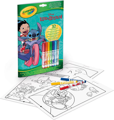 Crayola - kleurboek - disney lilo en stitch - 32 kleurplaten en 7 mini uitwasbare viltstiften