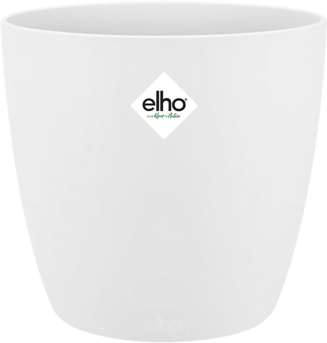 Elho brussels rond 16 - bloempot voor binnen - 100% gerecycled plastic - ø 16.0 x h 14.7 cm - wit