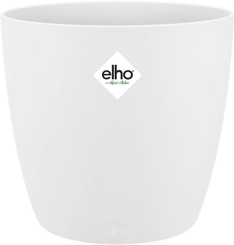 Elho brussels rond 18 - bloempot voor binnen - 100% gerecycled plastic - ø 18.3 x h 16.8 cm - wit