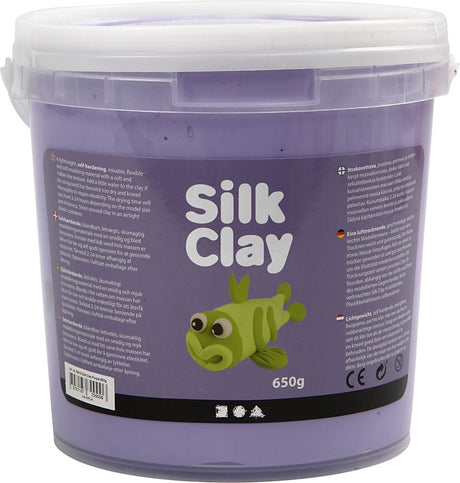 Silk clay paars – zelfhardende klei – zachte lichtgewicht boetseerklei – 650 gram