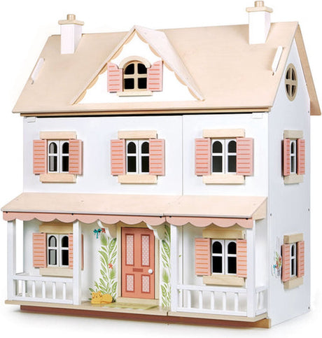 Tender leaf houten poppenhuis hummingbird - kleurrijk speelhuis voor kinderen.