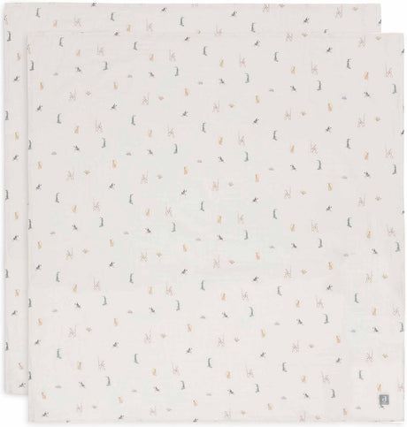 Jollein - hydrofiele doek large 115x115cm - inbakerdoek - zacht katoen - 2 stuks - jungle jambo