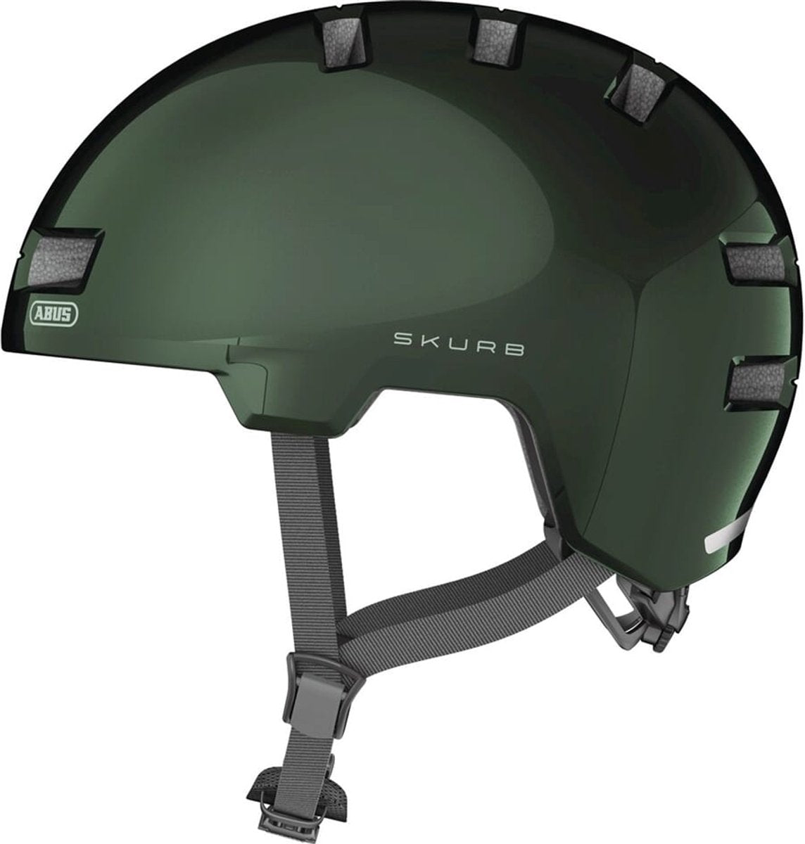 Abus fietshelm skurb moss green s - 52-56 cm - groen - geschikt voor gebruik op elektrische fietsen - stadsfietsen - 300 g