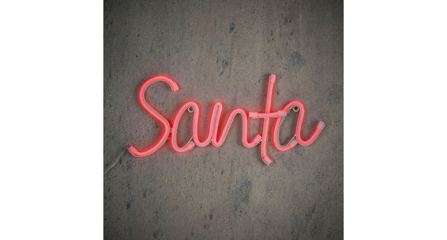 Neon light rood santa 120led batt en timer - l39xb18,5cm