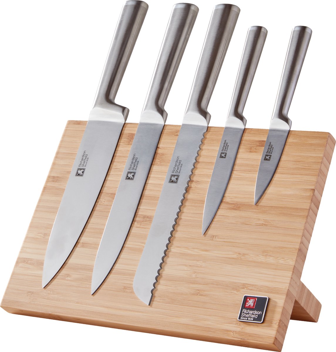Richardson sheffield - visage - 5 delige messenset op magneetbord - natural bamboo