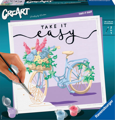 Ravensburger creart take it easy - schilderen op nummer voor volwassenen - hobbypakket