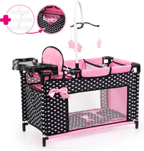 Bayer design - multibed voor poppen tot 46cm in zwart, wit roze