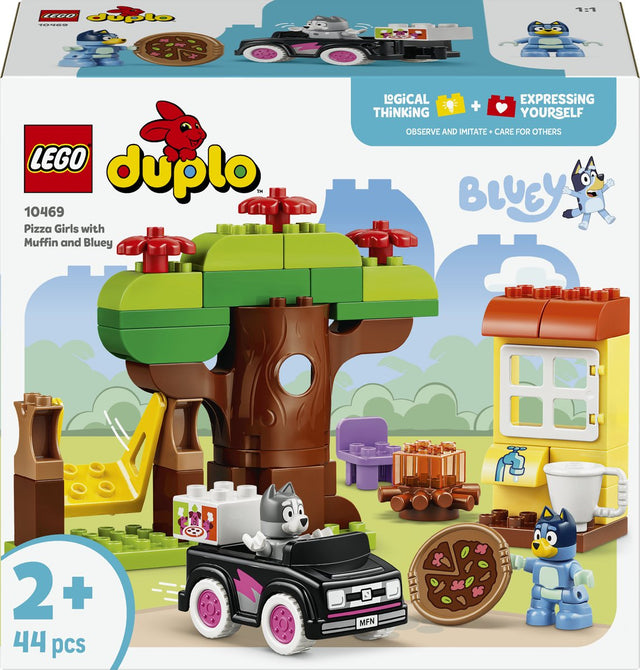 Lego duplo bluey pizzameisjes met muffin en bluey educatief speelgoed voor peuters 10469