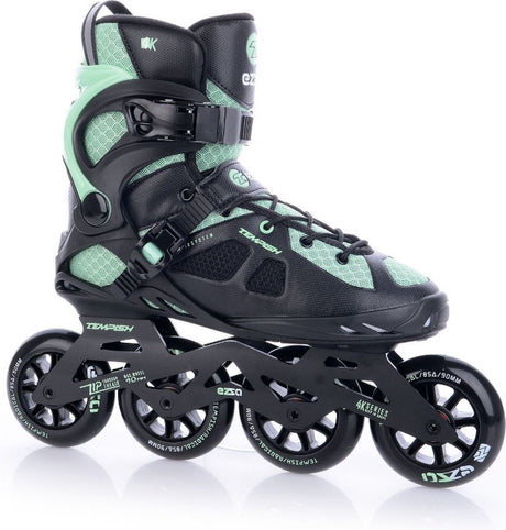 Tempish ezza 90 dames skeelers – 4x90mm wielen – fitness inline skates – zwart groen – maat 38
