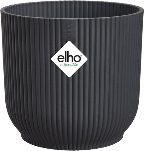 Elho vibes fold rond 22 - bloempot voor binnen - 100% gerecycled plastic - ø 22.0 x h 20.2 cm - antraciet