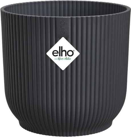 Elho vibes fold rond 14 - bloempot voor binnen - 100% gerecycled plastic - ø 14.1 x h 12.9 cm - antraciet