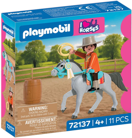 Playmobil horses western speelgoedset paardrijden met accessoires.