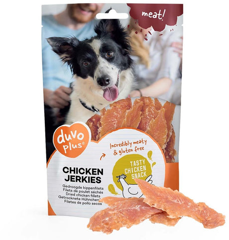 Duvo plus meat! kip jerky - hondensnacks - beloningssnack - graanvrij hoog vleesgehalte - 1 kg