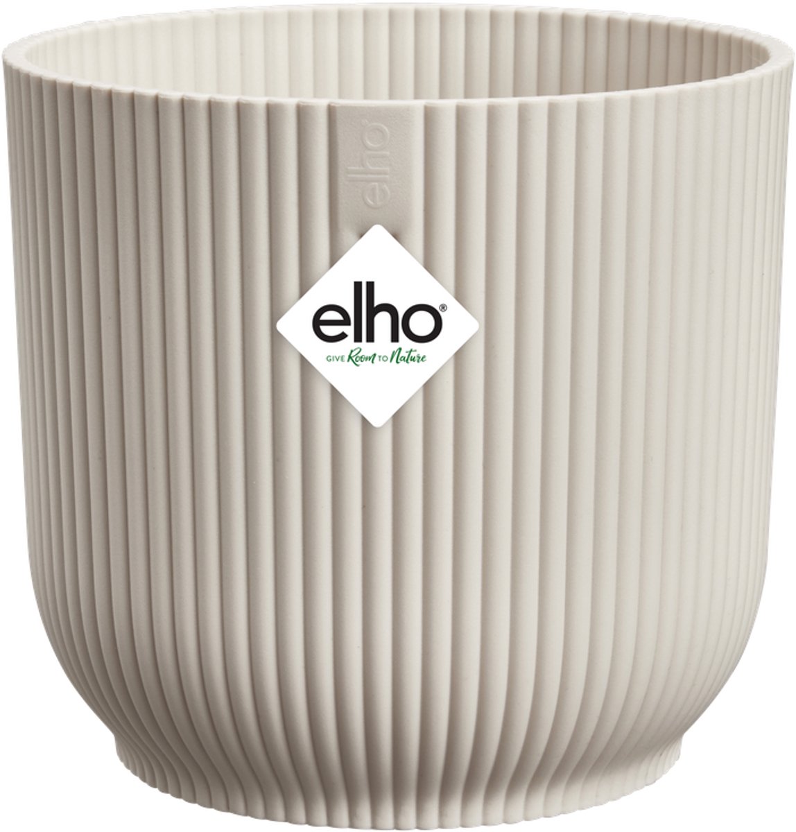 Elho vibes fold rond 14 - bloempot voor binnen - 100% gerecycled plastic - ø 14.1 x h 12.9 cm - linnen wit