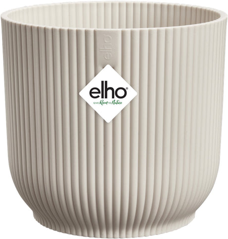Elho vibes fold rond 25 - bloempot voor binnen - 100% gerecycled plastic - ø 25,0 x h 23.0 cm - linnen wit