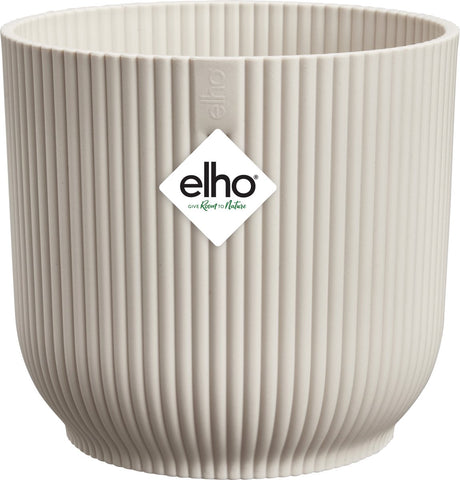 Elho vibes fold rond mini 11 - bloempot voor binnen - 100% gerecycled plastic - ø 11.1 x h 10.5 cm - linen white