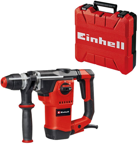 Einhell elektrische boorhamer te-rh 32-1600 4f - 1600 w - aantal slagen 4.600 min - 4,5 j - sds-plus - 4-functies: boren hamerboren beitelen met of zonder beitelslot - incl. transport- opbergkoffer