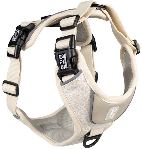 Explor duvoplus ultimate fit harnas no-pull fashion voor honden l-48-58cm-58-81cm antique white