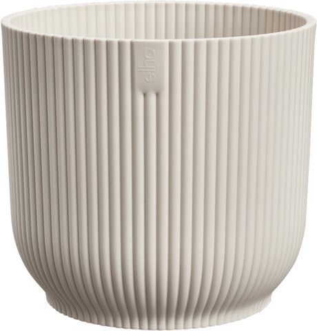 Elho vibes fold rond 16 - bloempot voor binnen - 100% gerecycled plastic - ø 16.1 x h 14.8 cm - linen white