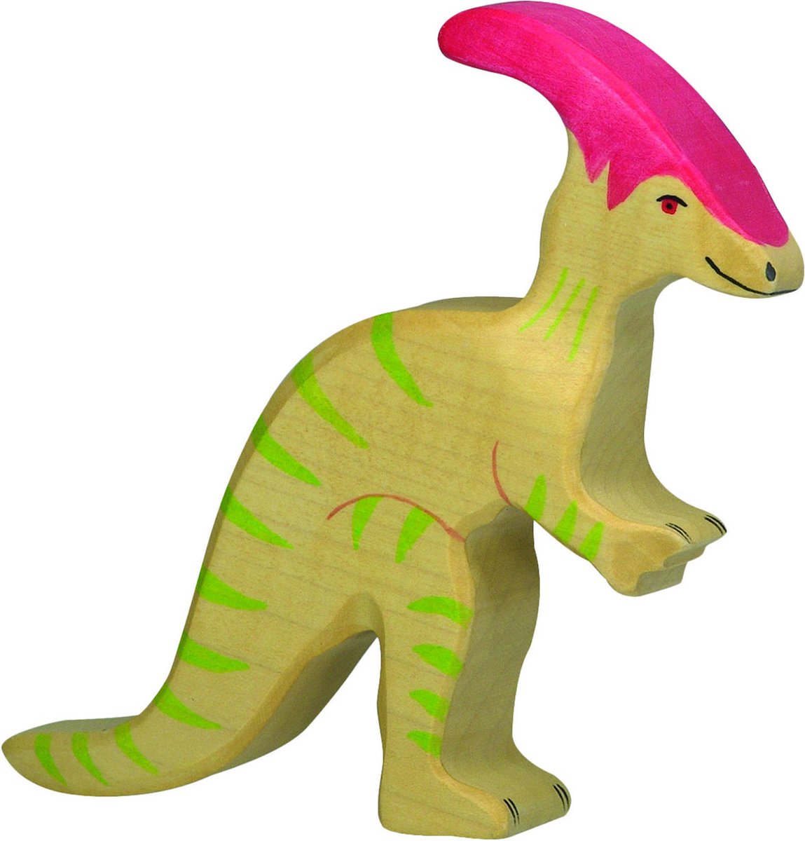 Holztiger dinos - parasaurolophus - 12x2x14cm - houten figuur - handgemaakt
