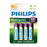 Batterisalg Europa Philips AA Genopladelige batterier, 4 ..