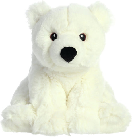 Aurora pluche ijsbeer knuffel - knuffeldier - wit - 24 cm - noordpool thema - beren knuffels