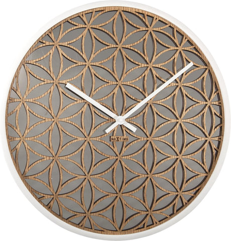 Nextime bella mirror – wandklok – 50 cm – hout spiegel – wit