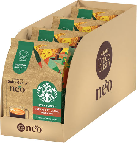 Starbucks by nescafé dolce gusto neo koffiepads breakfast blend - 4x12 pads voor 12 koppen koffie