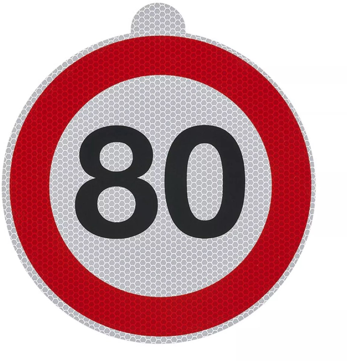Proplus snelheidssticker 80 ø20 cm – voor caravan en aanhanger in italië – ra2 dgm 57477 – rood zwart wit