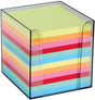 Merkloos sans marque folia memokubus 9,5x9,5x9,5 cm - houder incl. gekleurde memoblaadjes