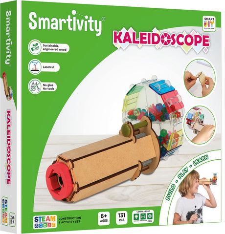 Smartivity mechanische kaleidoscope - houten 3d bouwpakket caleidoscoop - duurzaam constructiespeelgoed modelbouw - cadeau voor jong oud - vanaf 8 jaar tot volwassen