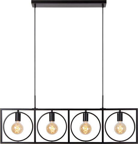 Lucide suus - hanglamp - 4xe27 - zwart